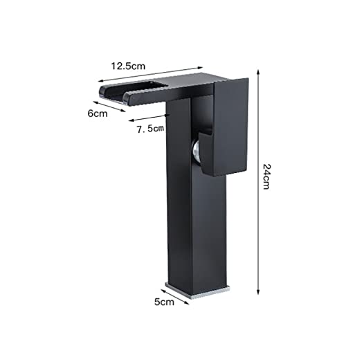 Mélangeur de bassin anti-brûlure LED cascade blanc haut pour vasque