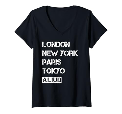 Mujer Amo mi ciudad Aliud - mi hogar Camiseta Cuello V
