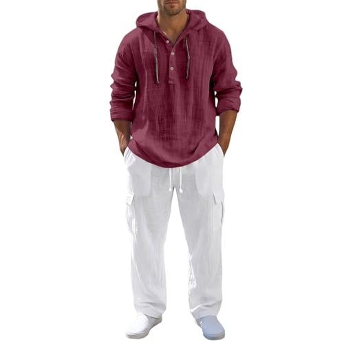 Combinaison en lin homme jogging de sport et pantalon de plage léger