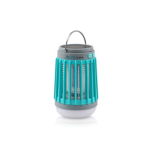 FE Active Linterna Camping LED - Luz para Iluminación Exterior, Interiorde Emergencia Lampara Antimosquitos Recargable con USB y Panel Solar, Viajes, Mochileros, Senderismo | Diseñada en California