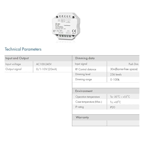 Variateur LED switch 0-10V AC module de commande vocale d'intensité lumineuse domestique - 3