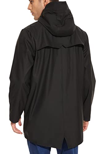 Fahsyee Rain Jacket Men Waterproof - Mens Raincoat Lightweight Rain Coat With Hood Long Breathable Windbreaker Trench Black Xl #TOP5
