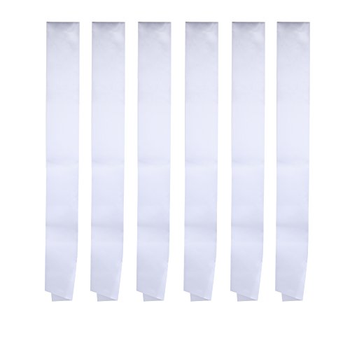I-MART Blank Satin Sash, Princess, Beauty Queen, Homecoming, Winner, Mayor, Make Your Own Pins, Party Plain Pageant Sashes (Pack of 6- White) I-MART Blank Satin Sash, Princess, Beauty Queen, Homecoming, Winner, Mayor, Make Your Own Pins, Party Plain Pageant Sashes (Pack of 6- White)