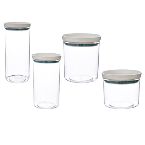 NIYANGLE 4 Contenedores Sellados para Almacenar Alimentos de 250ml a 700ml, Caja de Plástico Azul con Tapa, Diseño Simple y Apilable para Cocina Organizada Reutilizable