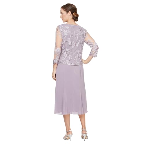 Image of Alex Evenings Women's Tea Length Jacket Dress, Perfect for Weddings, Formal Events (Petite and Regular Sizes)