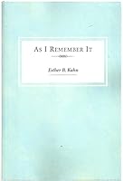 As I Remember It 0970094000 Book Cover