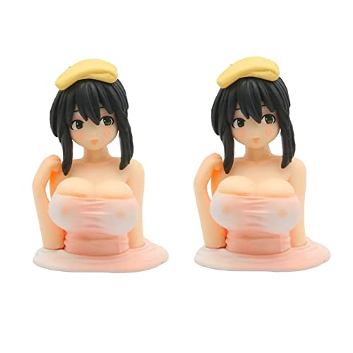 gofidin 2 Pcs Chest Shaking Car Ornaments, Sexy Figure Car Decor Car Dashboard Decorations Kawaii Action Figure Beauty Doll Car Center Console Sculpture Model