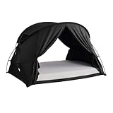 Black Privacy Sleep Twin Size Bed Tent for Adults Kids, Foldable Blackout 90% Canopy Tents...