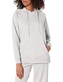 Esenciales by The Drop The Drop Renee Sudadera Holgada de Forro Polar Lavado con Capucha para Mujer, Gris Microchip, XXS