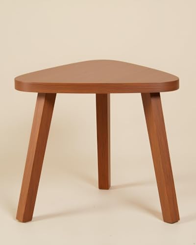 Image of SBF Furniture Mini Triangle Side Table, 32 cm, Matte Finish, Modern Minimalist Design, 3 Angled Legs (3P Brown)
