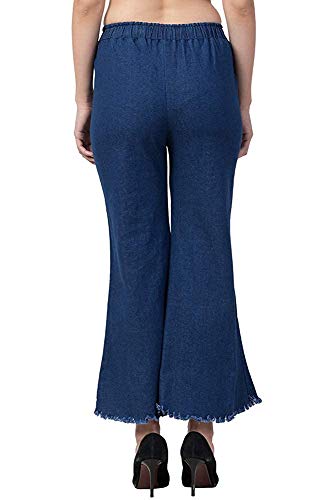 Image of Magic Women's & Girls Regular Fit Jeans Casual Denim Palazzo Style Side Desgin (Light