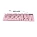Ailgely Gaming-Tastatur, Runde USB-Tastenkappen, Hintergrundbeleuchtete, Kabelgebundene Multimedia-Tastatur für Desktop-Laptop-Gaming (Rosa)