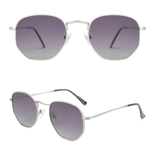 SOJOS Square Polarized Sunglasses for Women Men Small Hexagonal Polygon Shades SJ10722