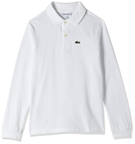 Lacoste Polo à Manches Longues Regular Fit Mixte Enfant, Blanc, 1 an