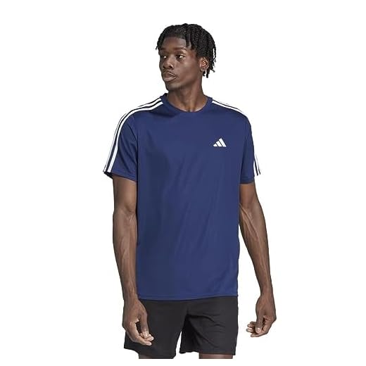 Camiseta Adidas Masculina Treino Train Essentials 3-stripes Dark Blue/white Ib8152 P