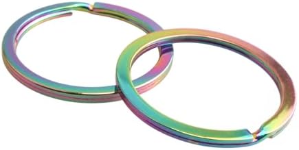 35mm/1.38” Rainbow Color Flat Key Chain Rings Metal Split Ring for Home Car Keys Organization DIY (20) image 3
