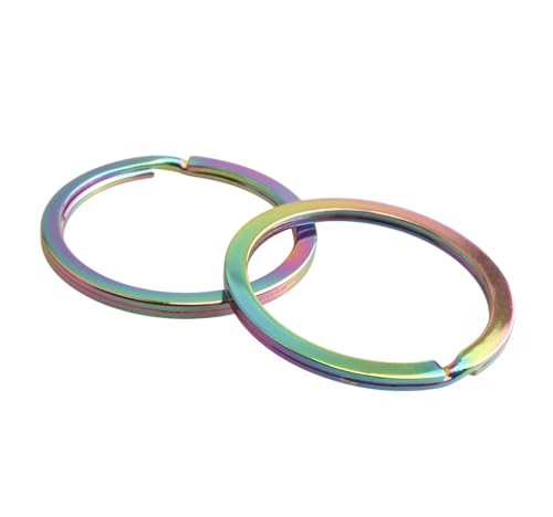 Porte-clés plat arc-en-ciel 35mm en métal pour organisation de clés