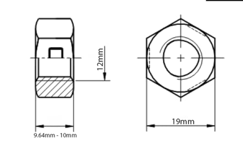 M12 (12mm) Hexagon Full Nuts A4 Marine Grade Stainless Steel DIN 934 (Pack of 20) A02C/1, Silver - Image 2
