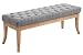 Produktbild CLP Sitzbank Ramses mit hochwertiger Polsterung und Stoffbezug I Bank mit antik-Hellen Holzbeinen I Holzbank mit Einer Sitzhöhe von: 46 cm, Farbe:grau, Größe:120 cm
