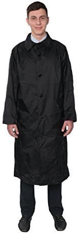 Fit Rite Men's Nylon lightweight Waterproof Raincoat - Zip in Hood,XX-Large,Black