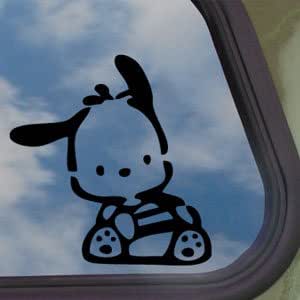 POCHACCO Dog Black Decal Car Truck Bumper Window Sticker