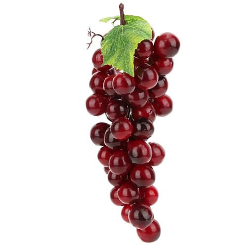 HERCHR Artificial cacho UVA 6,7 polegadas, cachos de frutas artificiais realistas para decoração de casa, espuma púrpura de simulação de plástico uvas para casamento favores de vinho da tela da