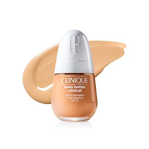 Clinique Even Better Clinical Serum Liquid Foundation SPF 25 With Vitamin C, Salicylic Acid + Hyaluronic Acid For Combination to Oily Skin Types | Full Coverage + Matte Finish, Cashew, 1 Fl Oz