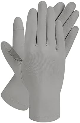 OHRAIN Men's Summer Workout Gloves with Touch Screen Full Finger Sun UV Protection UPF 50+ SMM3M102 (Dark Grey)