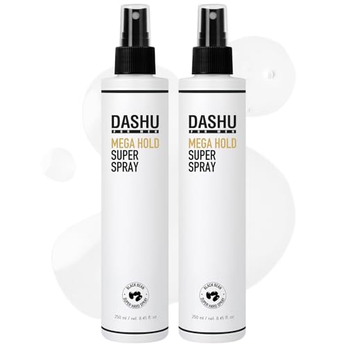 Image of DASHU Hairspray, Mega Hold, Super Hair Spray Extra, Detangler , Long-Lasting , Weather-Resistant, Frizz Ease, Korean Hair Care, 8.45fl oz (Two Bundle)