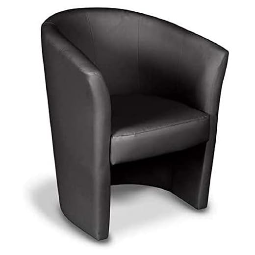 Dmora - Fauteuil Abrera, Fauteuil de salon, Siège rembourré, Chaise avec accoudoirs en simili cuir, 64x63h76 cm, Noir