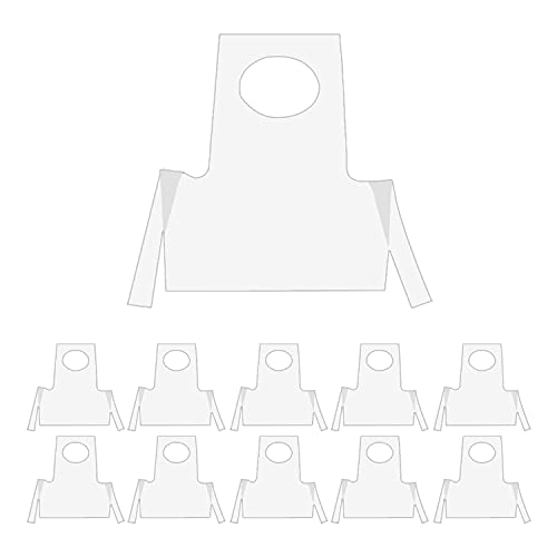 100 Pcs Disposable Aprons Waterproof Kitchen Cooking Painting Picnic salon aprons Protective Apron for Adult Children White Plastic Apron