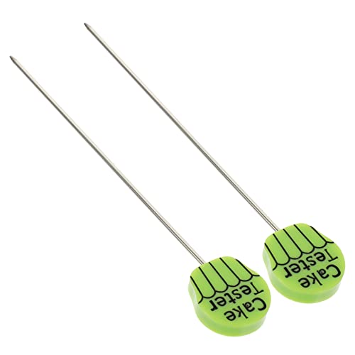 SOLUSTRE 2Pcs Cake Test Sticks Stainless Steel Baking Probes with Ergonomic Handle for Easy Cake Testing for Muffins and Breads Kitchen Tools for Home Bakers