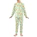 NUSTAPU Fashion Leopards Pajamas Unisex Soft Cotton Two Piece Set Long Sleeve Top Elastic Waist Pants Sleepwear Green Leopard 1 Year