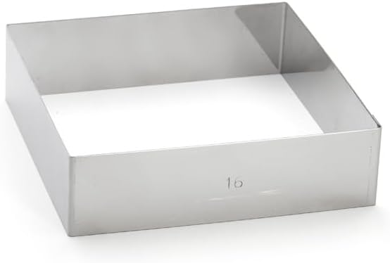 DE BUYER 3906.16 Stainless Steel Square Rings, 4.5 cm High