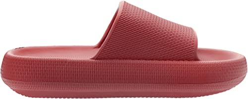 Bronax Slides For Women Female Pillow House Foam Cushion Non-Slip Home Garden Sandals For Ladies Sandles Comfy Cushioned Thick Sole 37-38 Red #TOP4