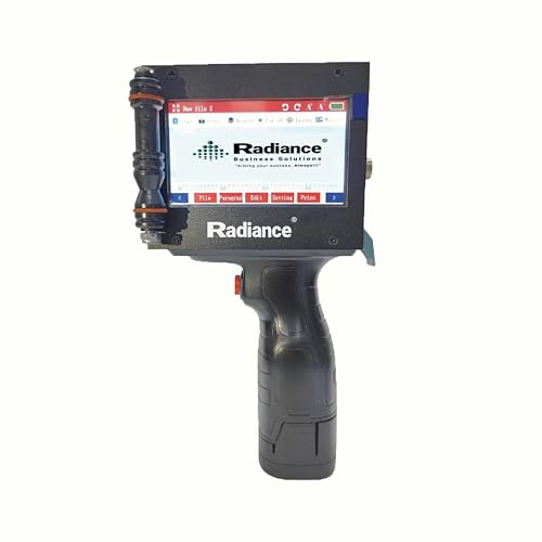 Radiance Handheld Thermal Inkjet Printer To Print MRP,Manufacturing Date,Barcodes,QR Codes With A Height Of Upto 12.7Mm, Black