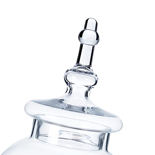 Diamond Star Clear Glass Apothecary Jars, Candy Buffet Display, Elegant Storage Jar, Decorative Wedding Candy Organizer Canisters (Height: 15.5" Body: 6.5)