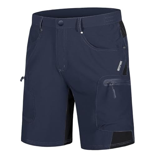 TACVASEN Men’s Hiking Cargo Shorts 10″ with Zipper Pockets Men’s Shorts Casual Stretch Waist Golf Shorts Outdoor