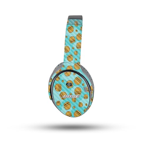 Image of MightySkins Carbon Fiber Skin Compatible with Bose QuietComfort 35 II Headphones - Burger Heaven | Protective, Durable Textured Carbon Fiber Finish | Easy to Apply