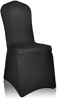 EMART Set of 12pcs Black Color Polyester Spandex Banquet Wedding Party Chair Covers