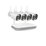 EDEDE Telecamera WiFi Esterno Senza Fili, CCTV Wireless Kit Telecamera H.265 3MP HD Sicurezza AI Face Detect Kit di Videosorveglianza IP 8CH NVR per la Sicurezza Domestica(2T,8CH NVR 4CAMS 3MP)