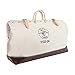Klein Tools 5102-24 Heavy Duty Natural Canvas Tool Bag, Tool Tote, Multi-Purpose Bag with Wide Hinged Opening and Leather Handles, 24-Inch