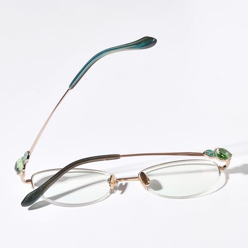 Image of FONEX Titanium Glasses Frame,Rimless Frameless Luxury Diamond Optical Eyeglasses for Women