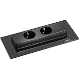 EVOline BackFlip, 2 scatole Schuko 1 caricatore USB-C nero opaco