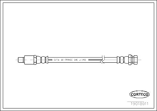 Flexible de frein Corteco 19018911 tuyau hydraulique de remplacement pour étrier de frein