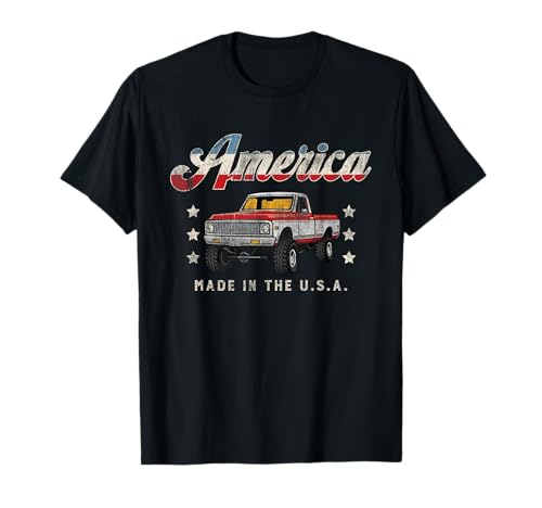 Vintage America Truck 4th of July Camiseta