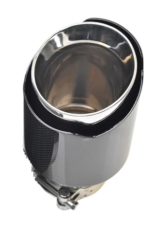 Bords biseautés pour queues d'échappement de voiture en carbone brillant 60mm-89mm