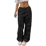 parachute band all the earth 👖【Polyester Stoff】 Frauen vintage y2k baggy lange hosen sind aus hochwertigem Polyester-Material, weich und hautfreundlich, verschleißfest und elastisch, atmungsaktiv und absorbiert Schweiß, angenehm zu tragen.Verpassen Sie nicht !