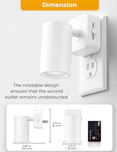 Image of L LOHAS LED Night Lights Plug into Wall,[2-Pack] Wall Spot Lights Indoor with Light Sensor,3000K Soft White Night Lights,for Home Decor Party Bathroom,Hallway