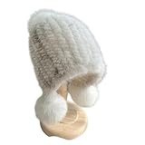 ❄ Cappello lavorato a maglia in vera pelliccia di visone: il cappello lavorato a maglia in vera pelliccia di visone offre calore naturale e un tocco morbido, offrendoti un isolamento premium e un look invernale raffinato per le fredde giornate all'aperto.